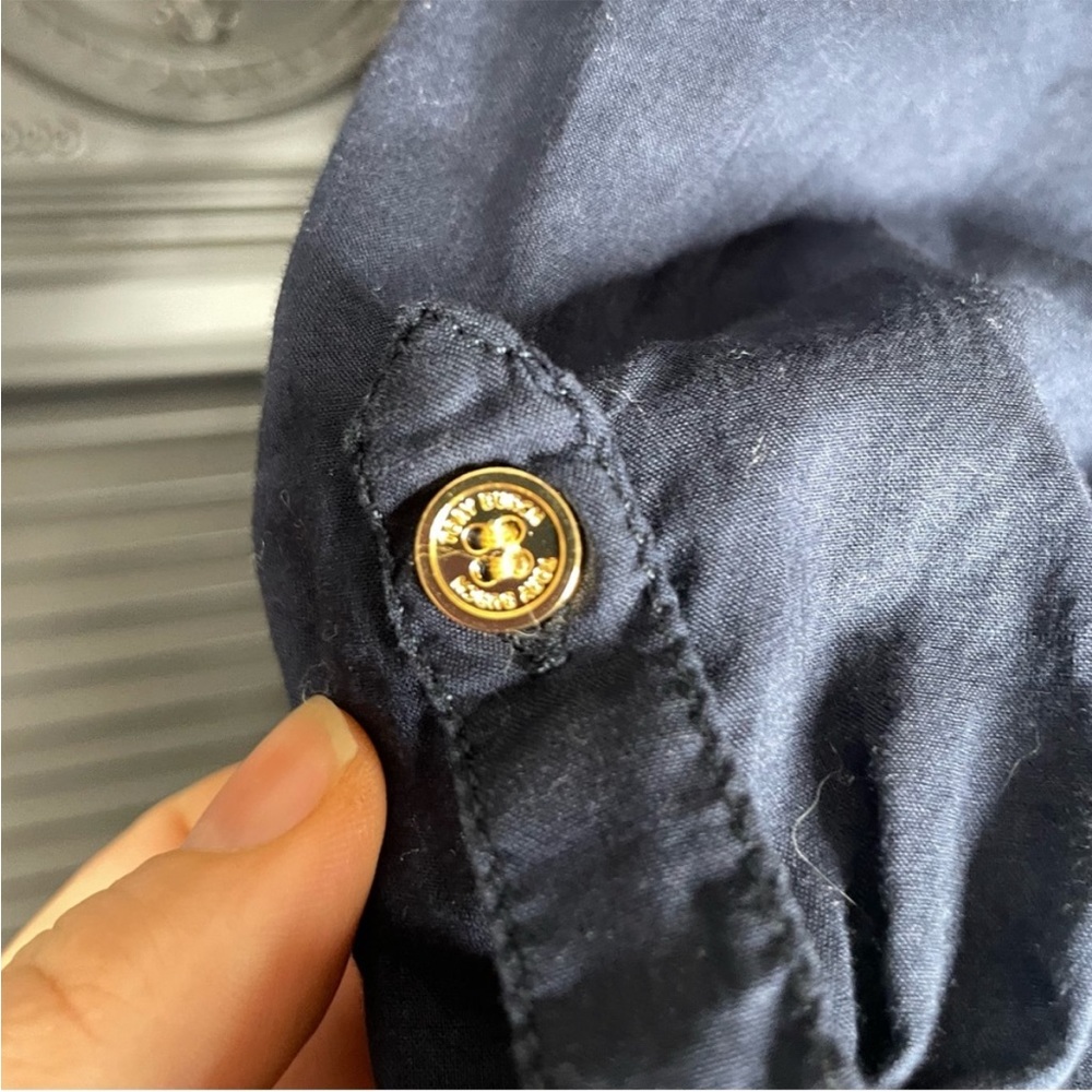 Tory Burch Brigitte Button Down Army Military Shi… - image 3